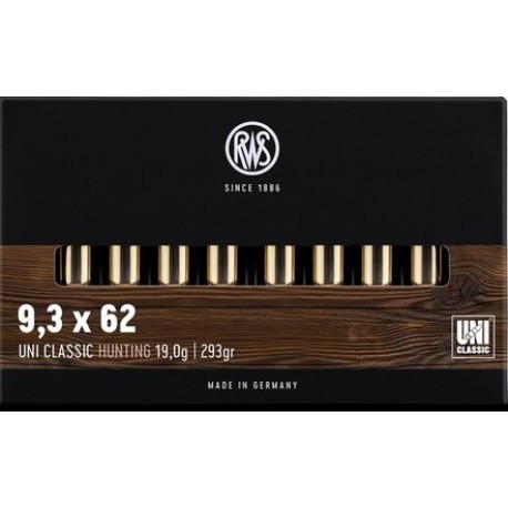 Cartouche RWS / cal. 9,3x62 - UNI-Classic 19 g / 293 gr