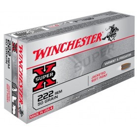 Cartouche Winchester / cal. 222 Rem. - Super-X PP 3,2 g / 50 gr